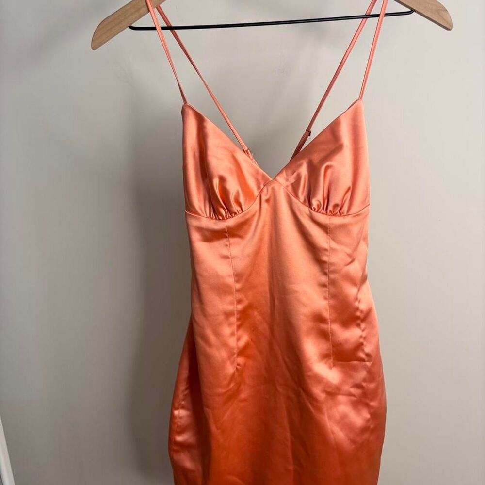 Mistress-rocks Women's Orange and Pink Dress